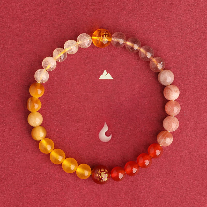 Nimara Ritual Five Elements Various Agate Crystal Black Onyx Green Chalcedony Aquamarine Wisdom Bracelet