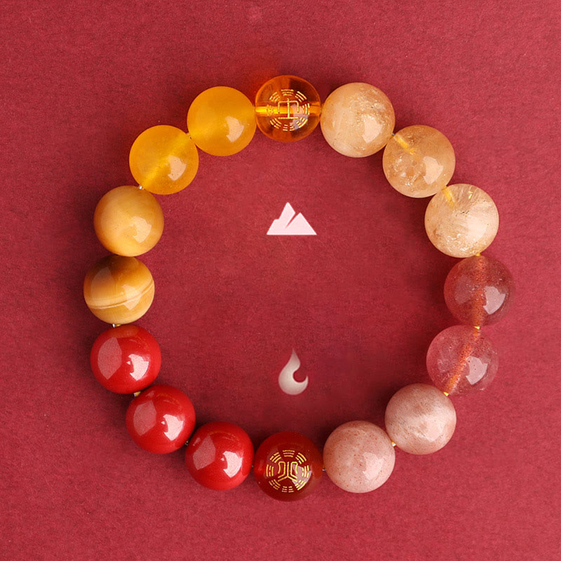 Nimara Ritual Five Elements Various Agate Crystal Black Onyx Green Chalcedony Aquamarine Wisdom Bracelet