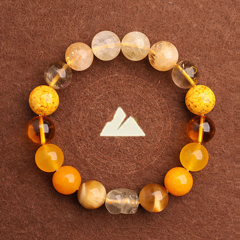 Nimara Ritual Five Elements Various Agate Crystal Green Strawberry Quartz Moss Agate Green Phantom Luck Bracelet