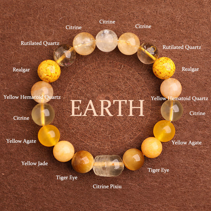 Nimara Ritual Five Elements Various Agate Crystal Green Strawberry Quartz Moss Agate Green Phantom Luck Bracelet