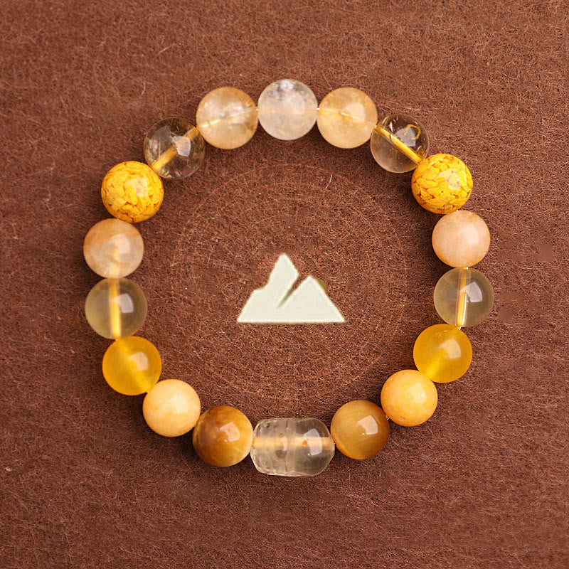 Nimara Ritual Five Elements Various Agate Crystal Green Strawberry Quartz Moss Agate Green Phantom Luck Bracelet