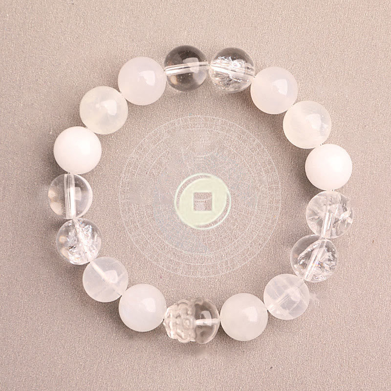 Nimara Ritual Five Elements Various Agate Crystal Green Strawberry Quartz Moss Agate Green Phantom Luck Bracelet