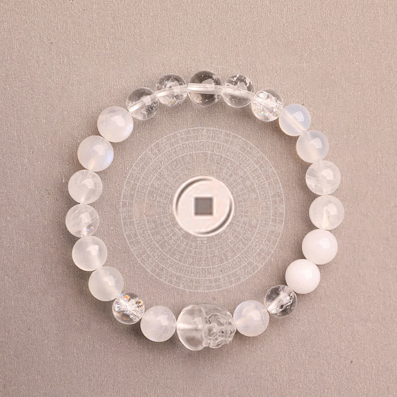 Nimara Ritual Five Elements Various Agate Crystal Green Strawberry Quartz Moss Agate Green Phantom Luck Bracelet