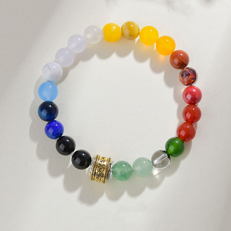 Nimara Ritual Five Elements Various Agate Crystal Red Agate Gold Sheen Obsidian Yellow Agate Luck Bracelet