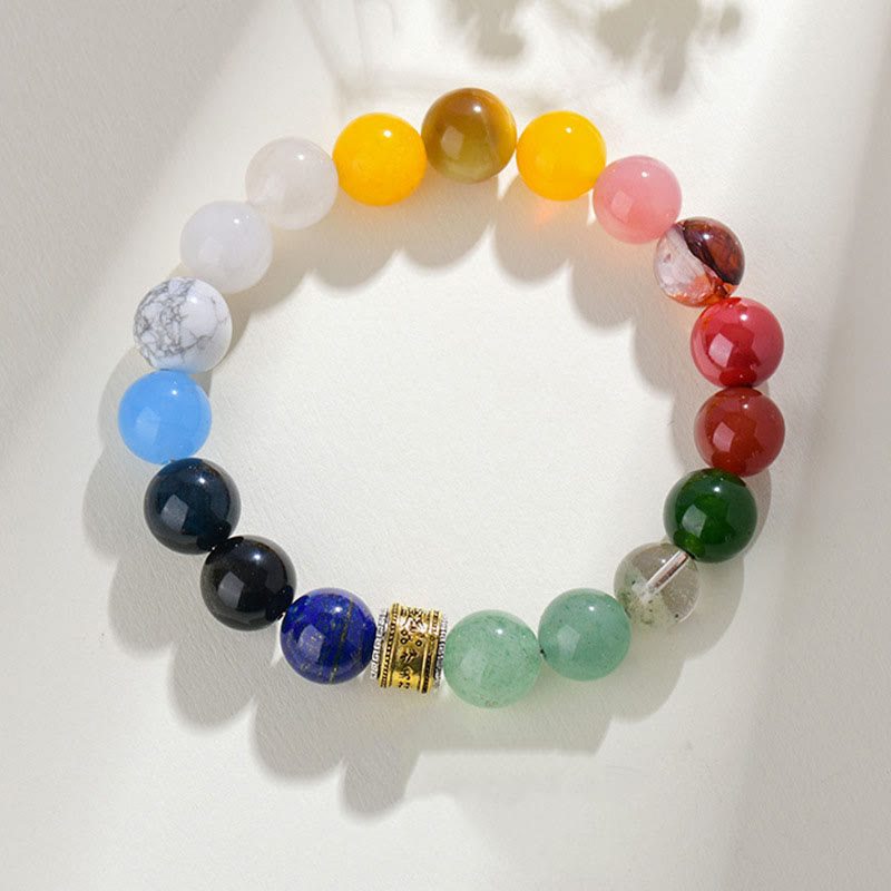 Nimara Ritual Five Elements Various Agate Crystal Red Agate Gold Sheen Obsidian Yellow Agate Luck Bracelet