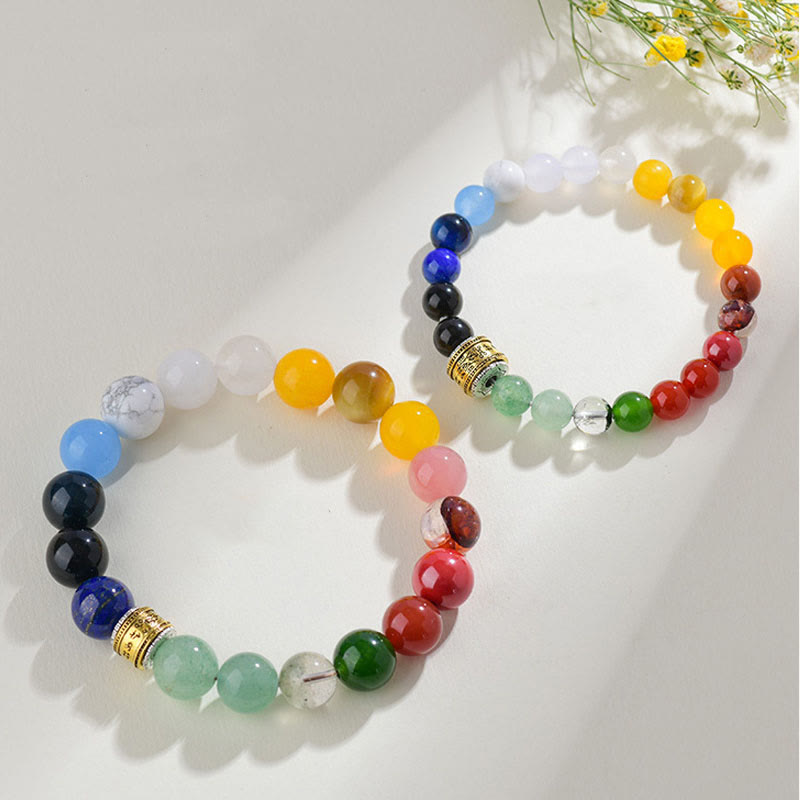 Nimara Ritual Five Elements Various Agate Crystal Red Agate Gold Sheen Obsidian Yellow Agate Luck Bracelet