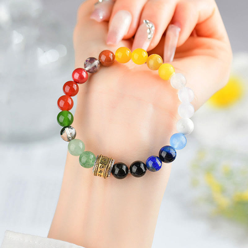 Nimara Ritual Five Elements Various Agate Crystal Red Agate Gold Sheen Obsidian Yellow Agate Luck Bracelet
