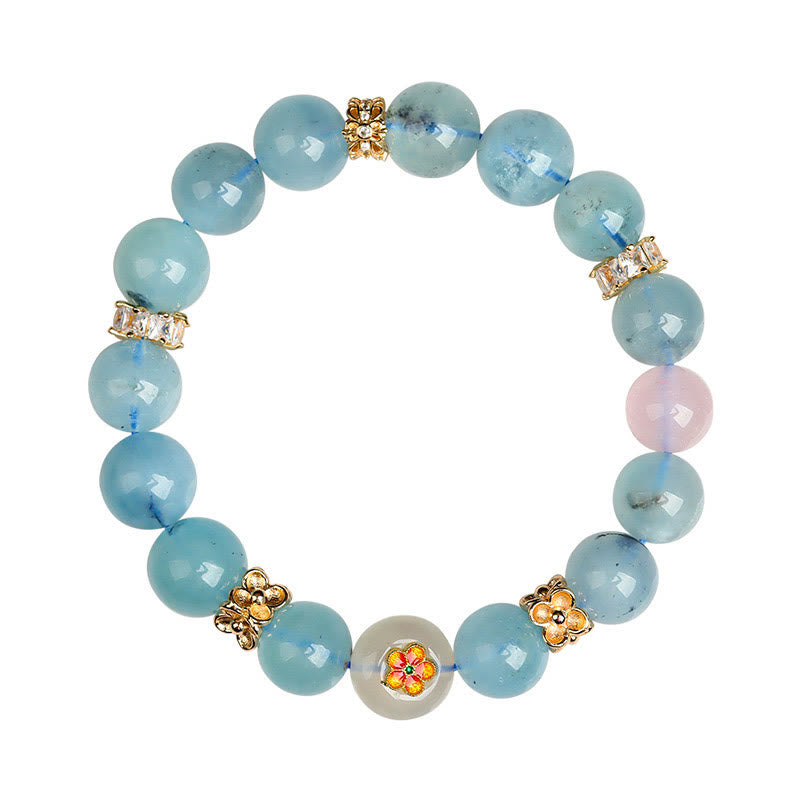 Nimara Ritual Five Elements Various Agate Crystal Green Phantom Rutilated Quartz Green Grape Agate Malachite Luck Bracelet