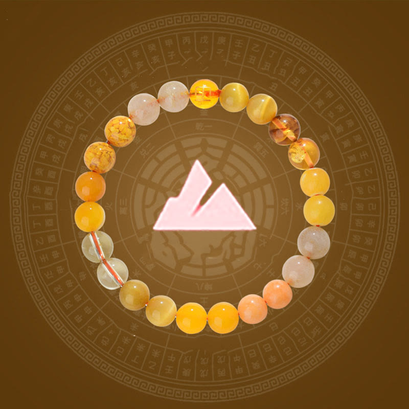 Nimara Ritual Five Elements Various Agate Crystal Rutilated Quartz Tiger Eye Yellow Agate Citrine Luck Bracelet