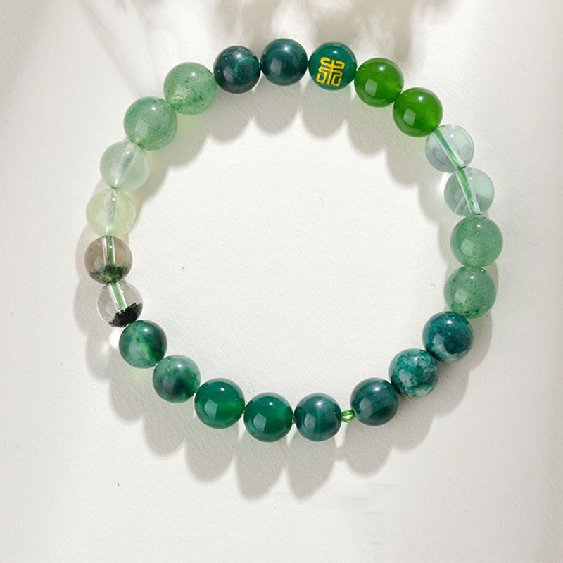 Nimara Ritual Five Elements Various Agate Crystal Rutilated Quartz Tiger Eye Yellow Agate Citrine Luck Bracelet