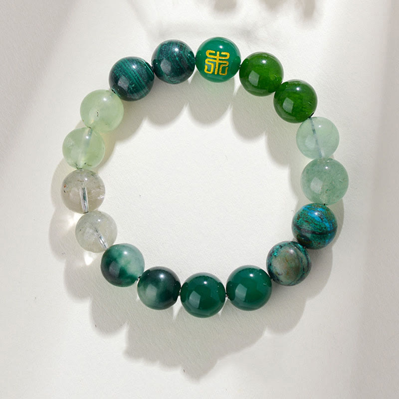 Nimara Ritual Five Elements Various Agate Crystal Rutilated Quartz Tiger Eye Yellow Agate Citrine Luck Bracelet