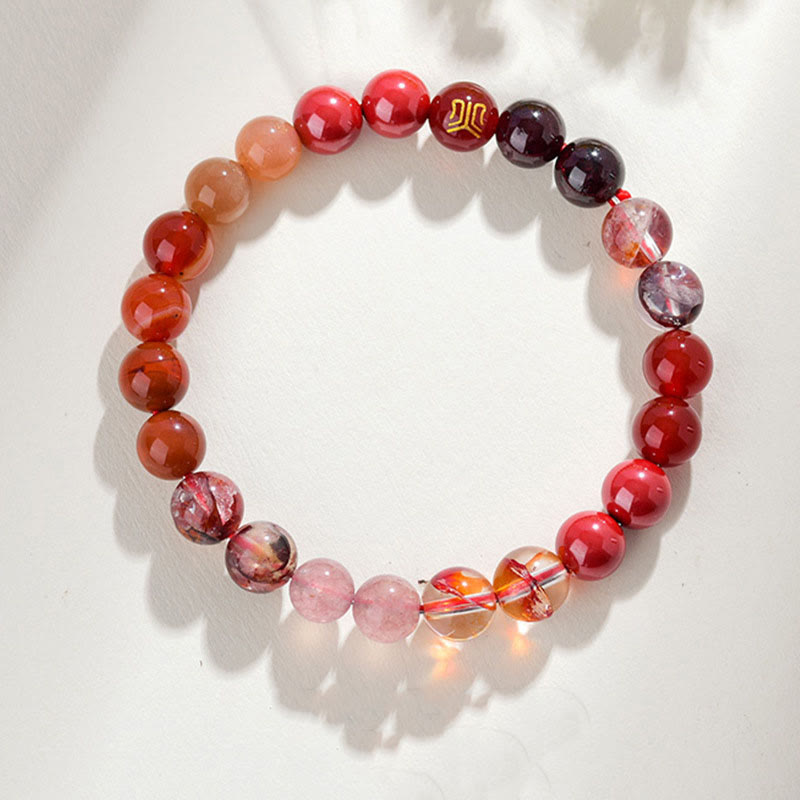 Nimara Ritual Five Elements Various Agate Crystal Rutilated Quartz Tiger Eye Yellow Agate Citrine Luck Bracelet