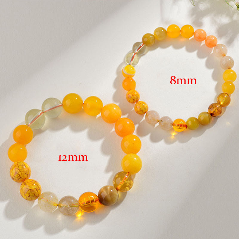 Nimara Ritual Five Elements Various Agate Crystal Rutilated Quartz Tiger Eye Yellow Agate Citrine Luck Bracelet