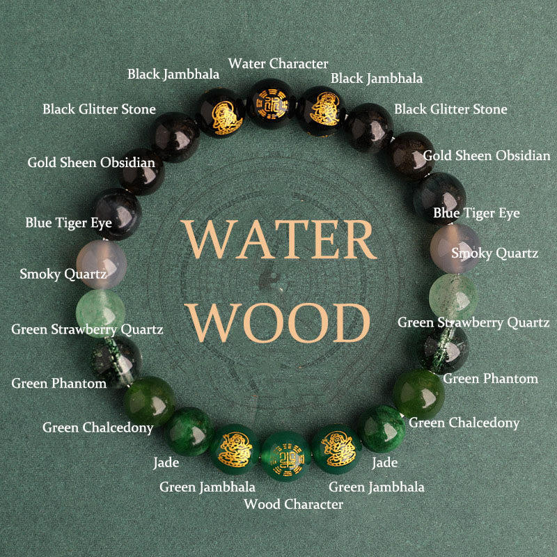 Nimara Ritual Five Elements Various Agate Crystal South Red Agate Strawberry Quartz Sun Stone Citrine Luck Bracelet