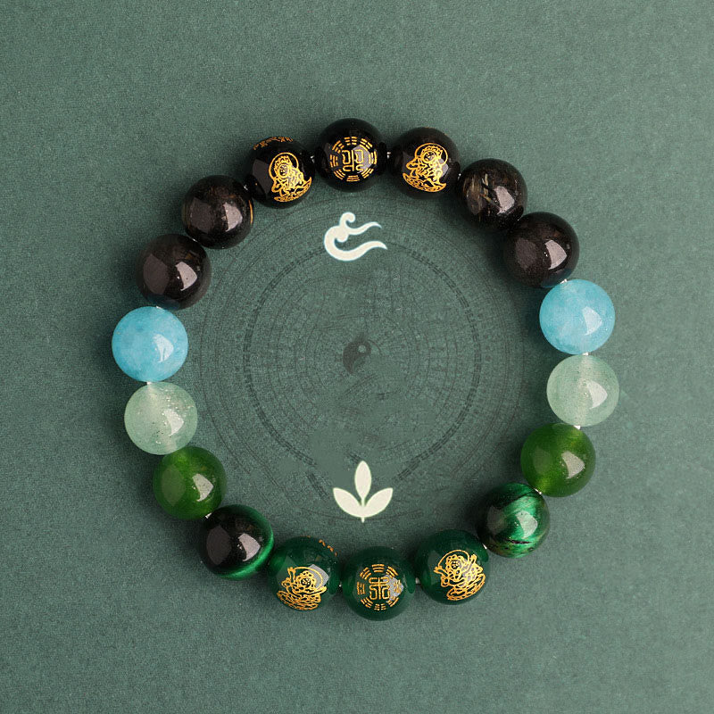 Nimara Ritual Five Elements Various Agate Crystal South Red Agate Strawberry Quartz Sun Stone Citrine Luck Bracelet
