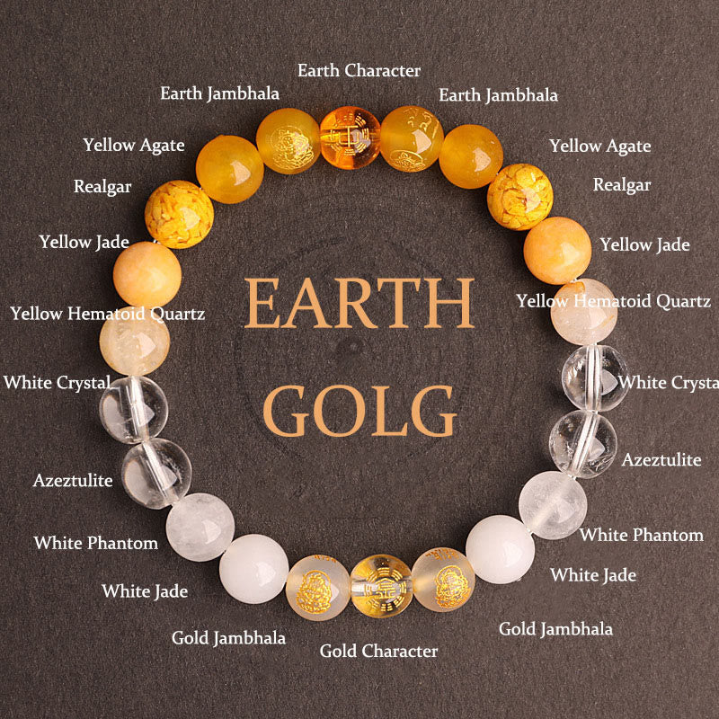 Nimara Ritual Five Elements Various Agate Crystal South Red Agate Strawberry Quartz Sun Stone Citrine Luck Bracelet