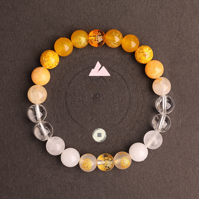 Nimara Ritual Five Elements Various Agate Crystal South Red Agate Strawberry Quartz Sun Stone Citrine Luck Bracelet
