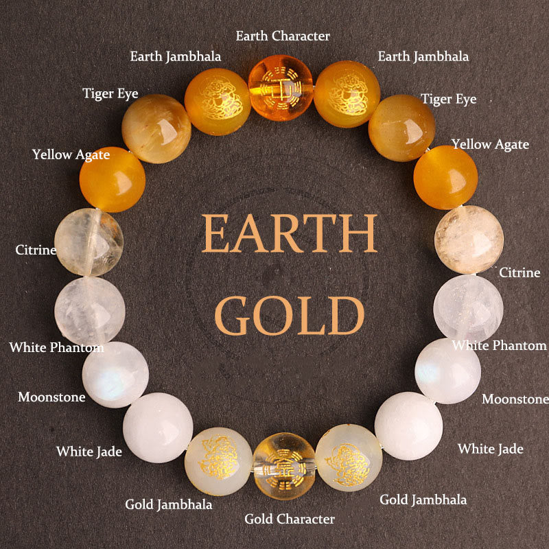 Nimara Ritual Five Elements Various Agate Crystal South Red Agate Strawberry Quartz Sun Stone Citrine Luck Bracelet