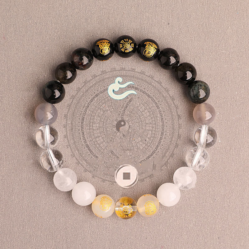 Nimara Ritual Five Elements Various Agate Crystal South Red Agate Strawberry Quartz Sun Stone Citrine Luck Bracelet