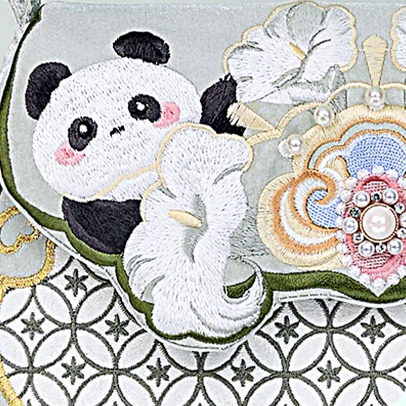 Nimara Ritual Panda Flowers Gourd Pendant Shoulder Bag Crossbody Bag