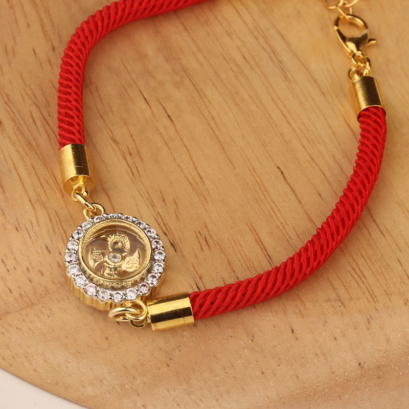 Nimara Ritual Red String Copper Brass Rotatable Windmill Feng Sheng Shui Qi Protection Braided Bracelet