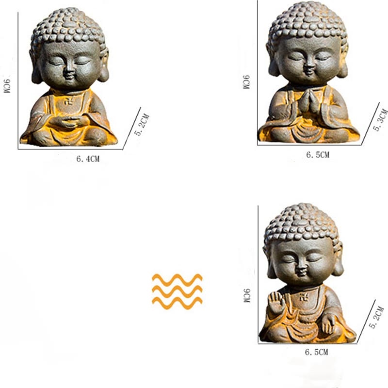 Nimara Ritual Small Meditating Buddha Iron Powder Rust Cast Resin Statue Home Decoration
