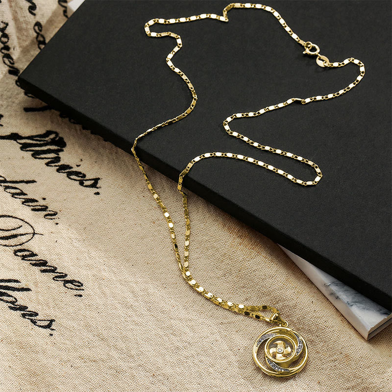 Nimara Ritual Gold plated Copper Brass Rotatable Windmill Luck Necklace Pendant