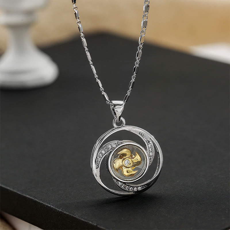 Nimara Ritual Gold plated Copper Brass Rotatable Windmill Luck Necklace Pendant