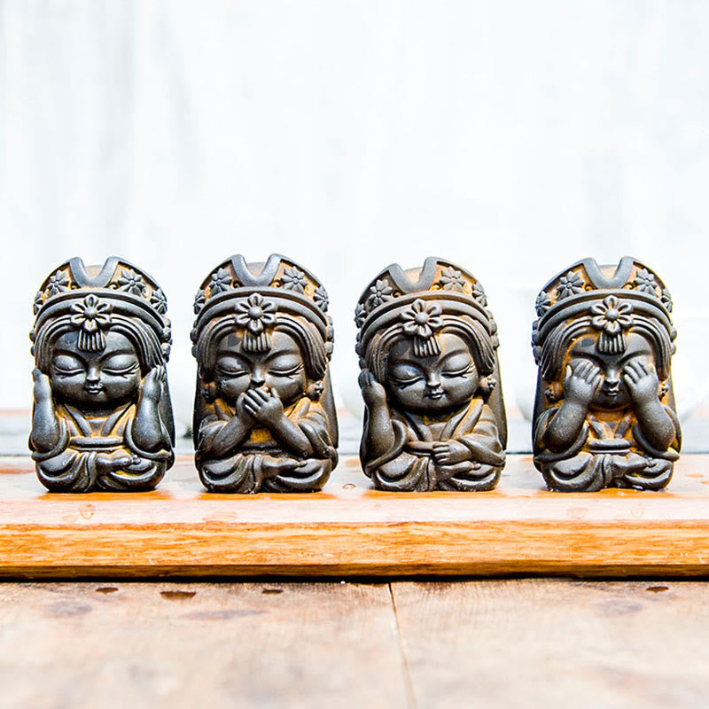 Nimara Ritual Handmade Zakiram Iron Powder Rust Cast Resin Statue Zen Home Decoration
