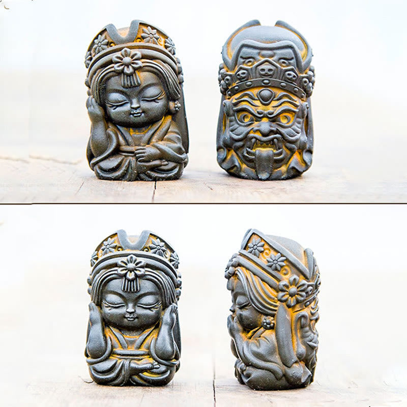 Nimara Ritual Handmade Zakiram Iron Powder Rust Cast Resin Statue Zen Home Decoration