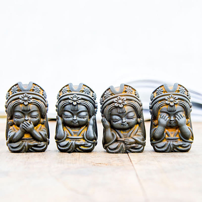 Nimara Ritual Handmade Zakiram Iron Powder Rust Cast Resin Statue Zen Home Decoration