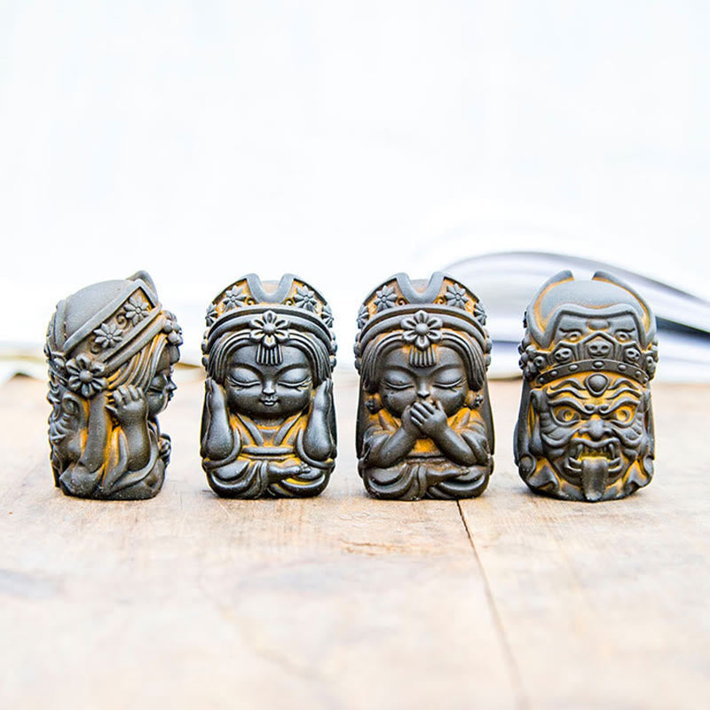 Nimara Ritual Handmade Zakiram Iron Powder Rust Cast Resin Statue Zen Home Decoration