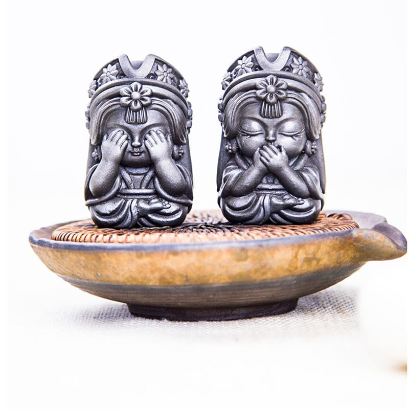 Nimara Ritual Handmade Zakiram Iron Powder Rust Cast Resin Statue Zen Home Decoration