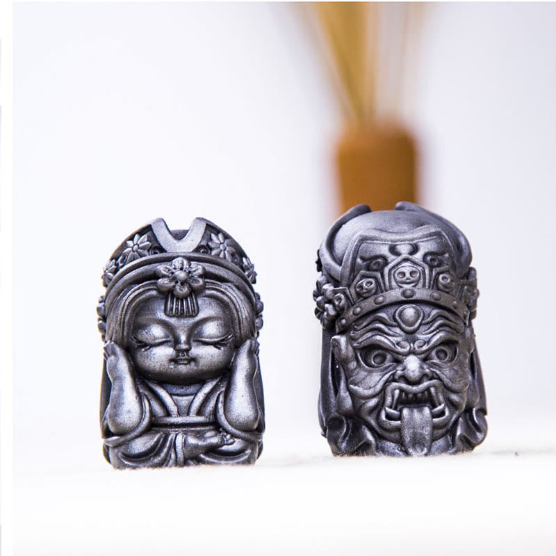 Nimara Ritual Handmade Zakiram Iron Powder Rust Cast Resin Statue Zen Home Decoration