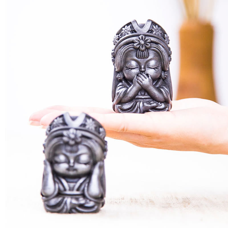 Nimara Ritual Handmade Zakiram Iron Powder Rust Cast Resin Statue Zen Home Decoration