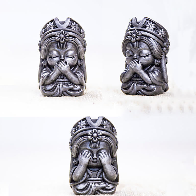 Nimara Ritual Handmade Zakiram Iron Powder Rust Cast Resin Statue Zen Home Decoration