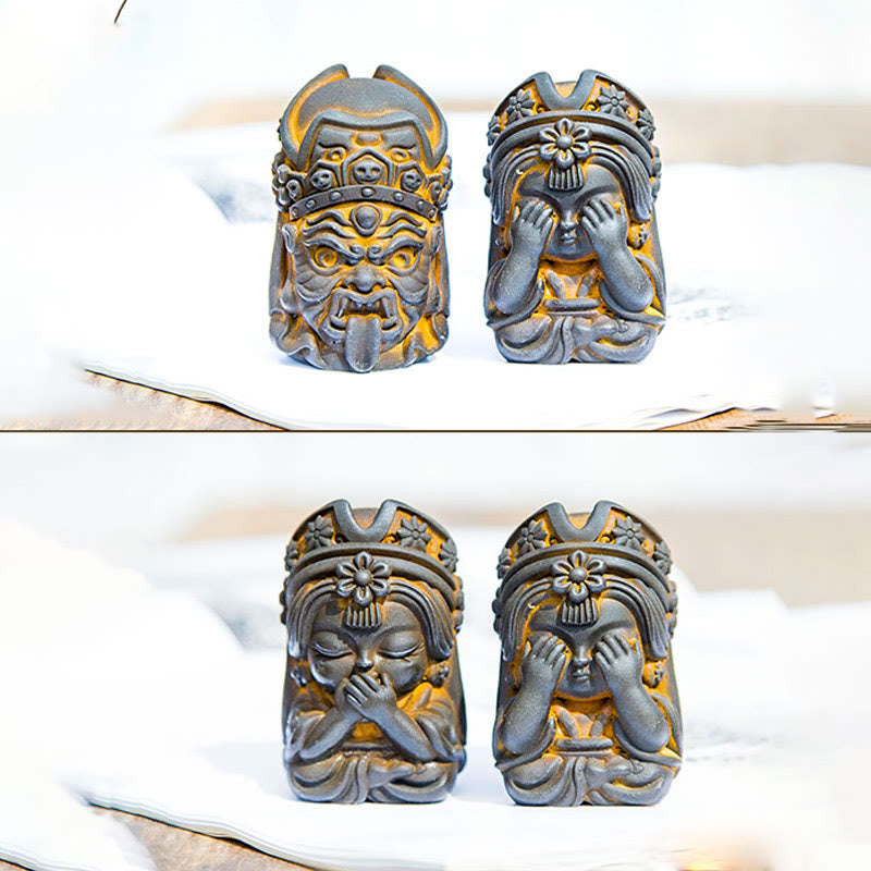 Nimara Ritual Handmade Zakiram Iron Powder Rust Cast Resin Statue Zen Home Decoration