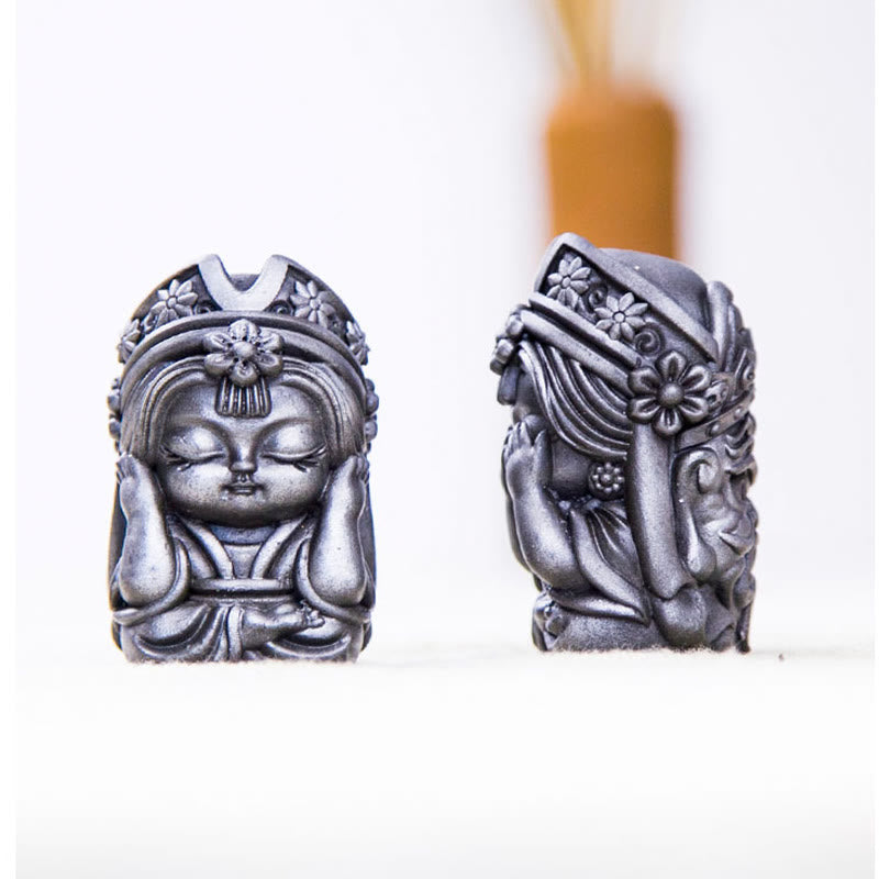 Nimara Ritual Handmade Zakiram Iron Powder Rust Cast Resin Statue Zen Home Decoration