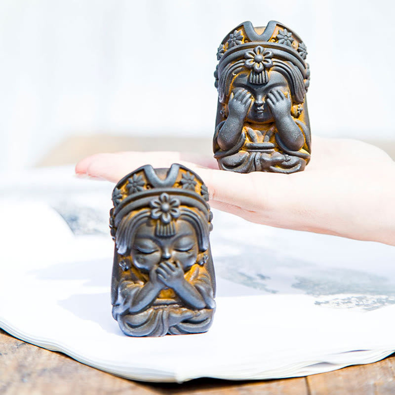 Nimara Ritual Handmade Zakiram Iron Powder Rust Cast Resin Statue Zen Home Decoration