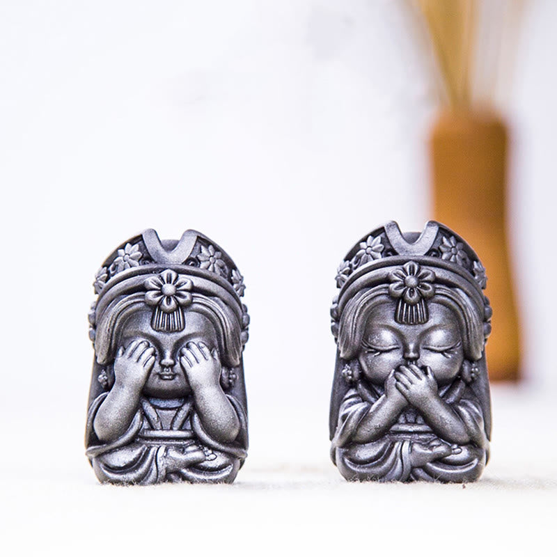 Nimara Ritual Handmade Zakiram Iron Powder Rust Cast Resin Statue Zen Home Decoration