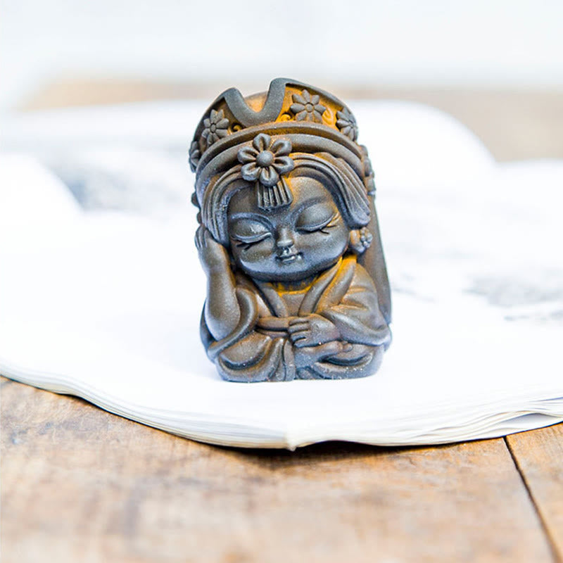 Nimara Ritual Handmade Zakiram Iron Powder Rust Cast Resin Statue Zen Home Decoration