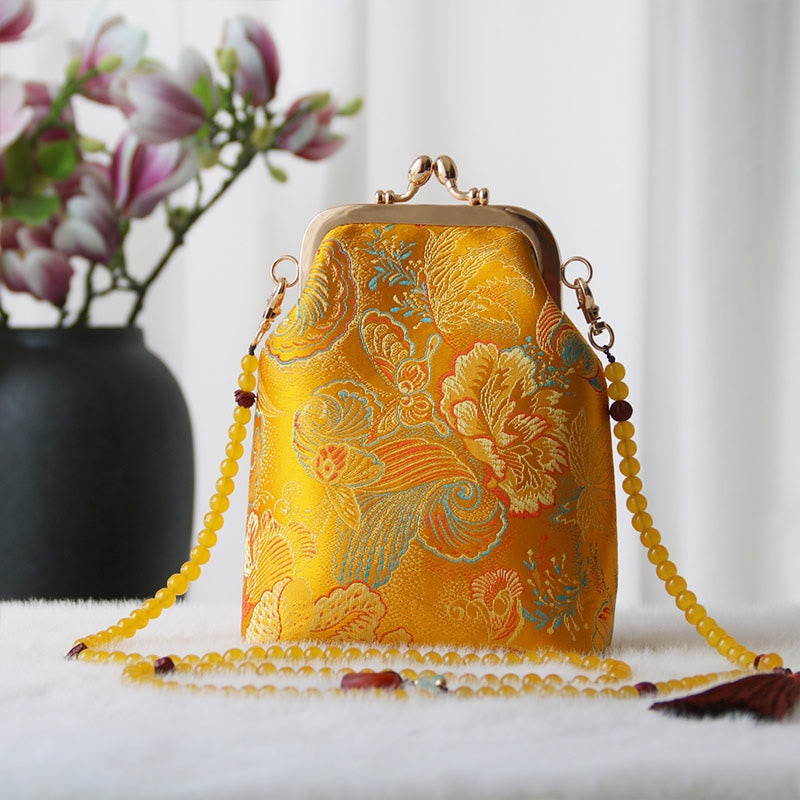 Nimara Ritual Retro Chinese Embroidery Pearl Chain Crossbody Bag Shoudler Bag