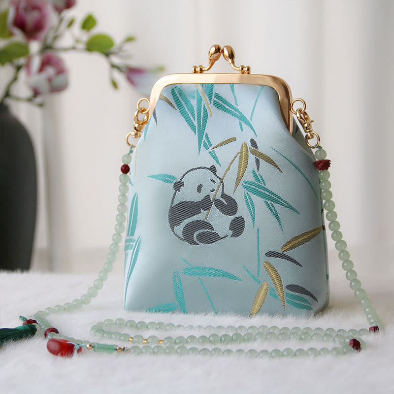 Nimara Ritual Retro Chinese Embroidery Pearl Chain Crossbody Bag Shoudler Bag