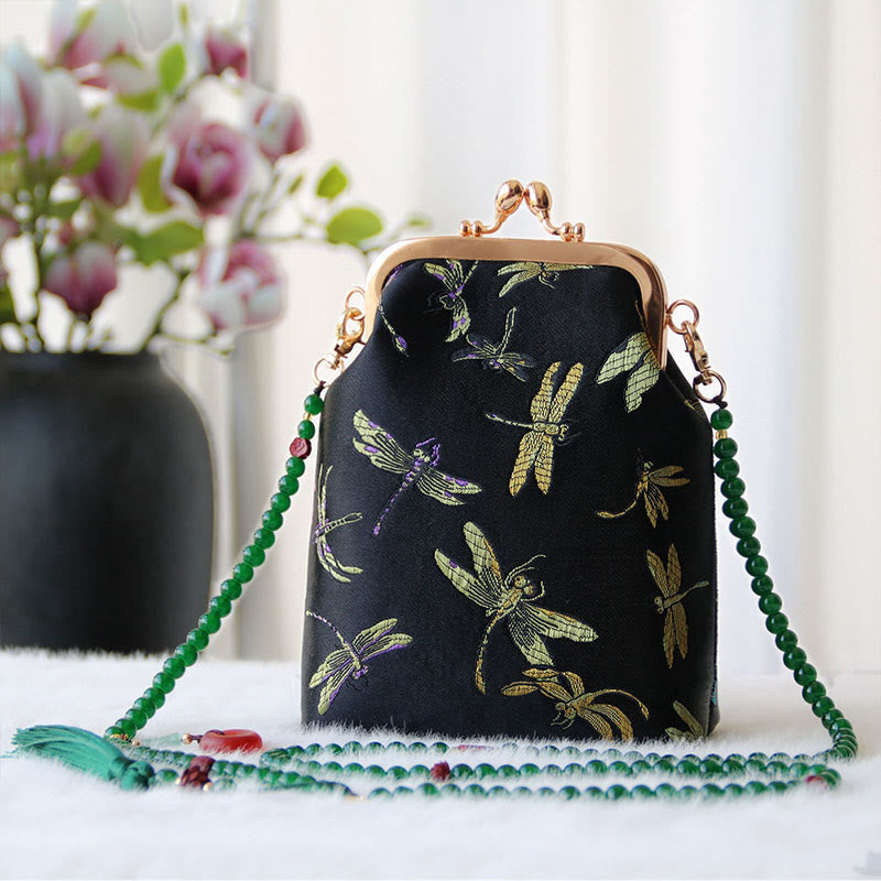 Nimara Ritual Retro Chinese Embroidery Pearl Chain Crossbody Bag Shoudler Bag