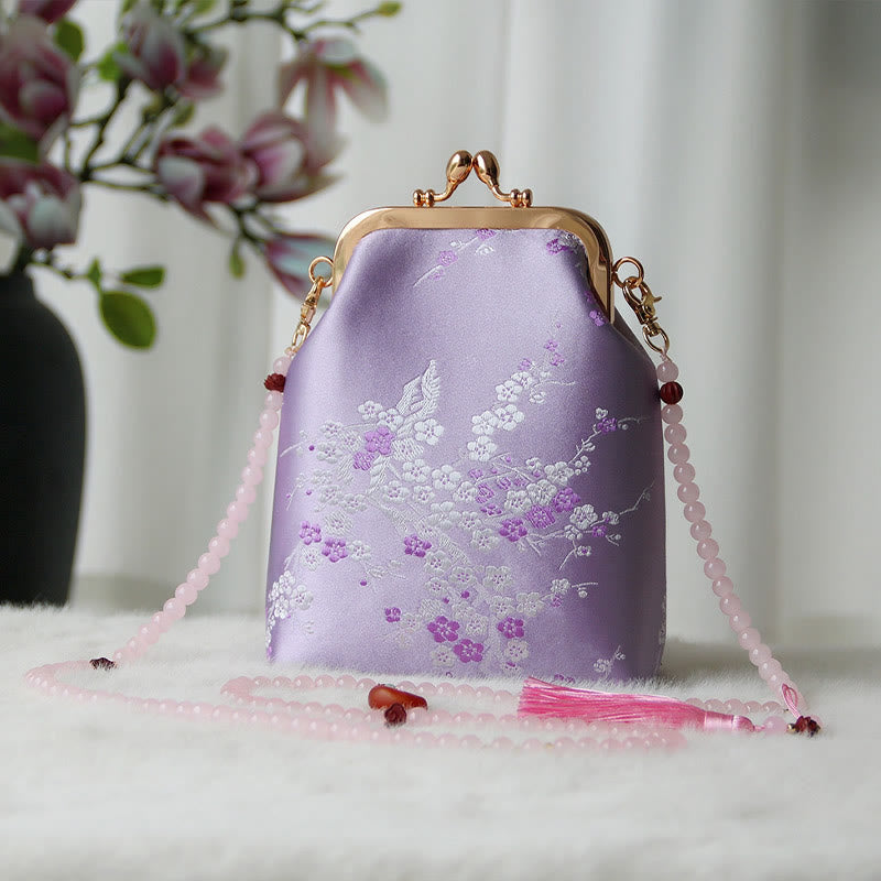 Nimara Ritual Retro Chinese Embroidery Pearl Chain Crossbody Bag Shoudler Bag
