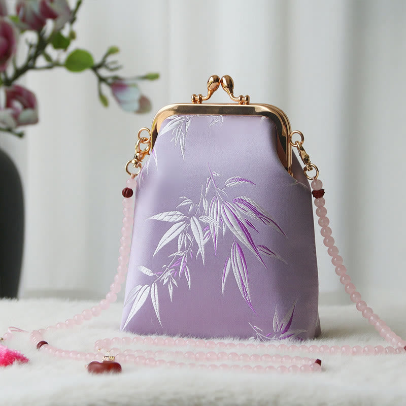 Nimara Ritual Retro Chinese Embroidery Pearl Chain Crossbody Bag Shoudler Bag