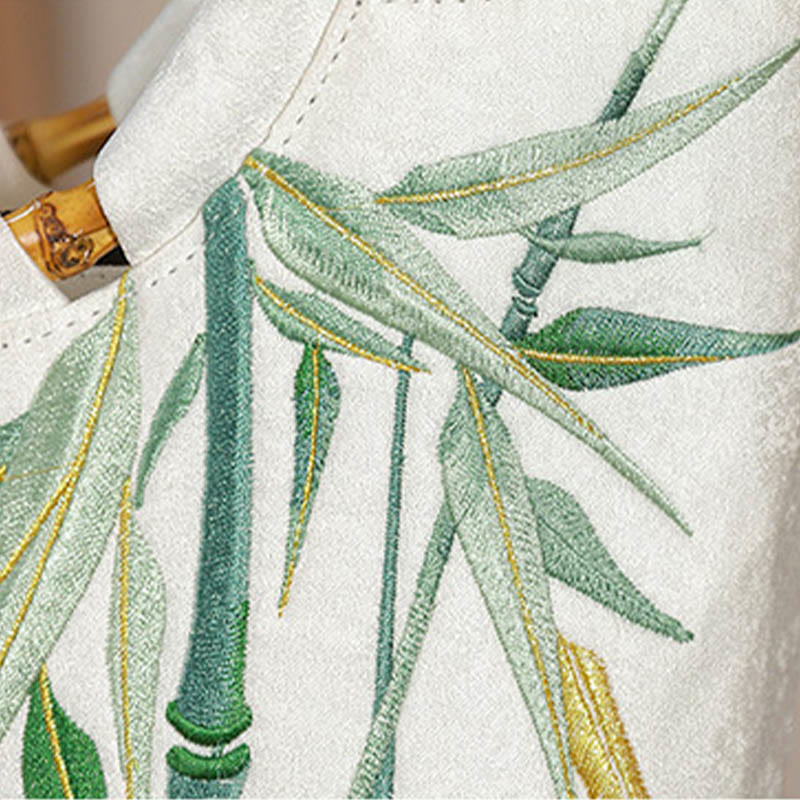 Nimara Ritual Embroidery Bamboo Handle Tassel Handbags