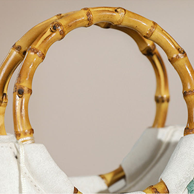 Nimara Ritual Embroidery Bamboo Handle Tassel Handbags