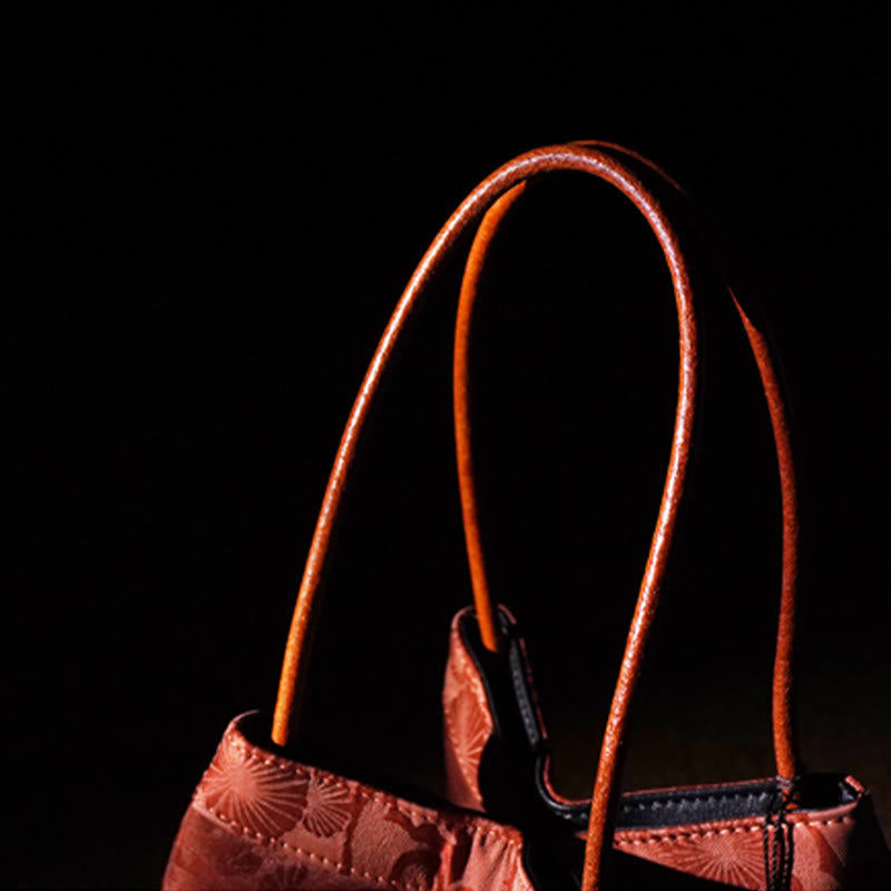 Nimara Ritual Plum Flower Bamboo Branches Embroidery Tassel Xiangyunsha Silk Shoulder Bag Hangbags