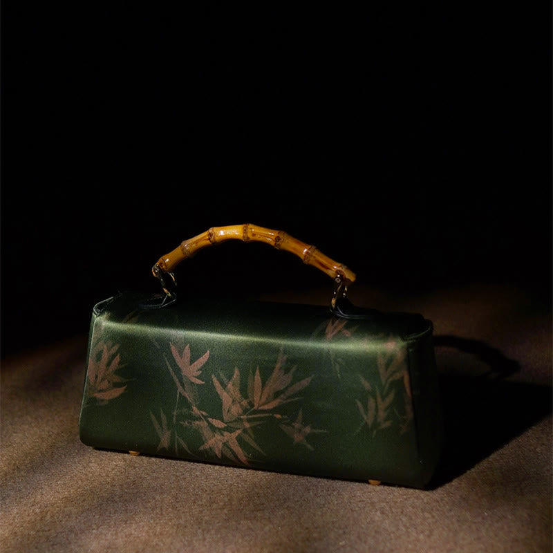 Nimara Ritual Leaves Branches Bamboo Handle Metal Chain Crossbody Bag Hangbags